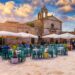 The picturesque village of Marzamemi, in the province of Syracuse, Sicily. Square of Marzamemi, a small fishing village, Siracusa province, Sicily, italy, Europe.